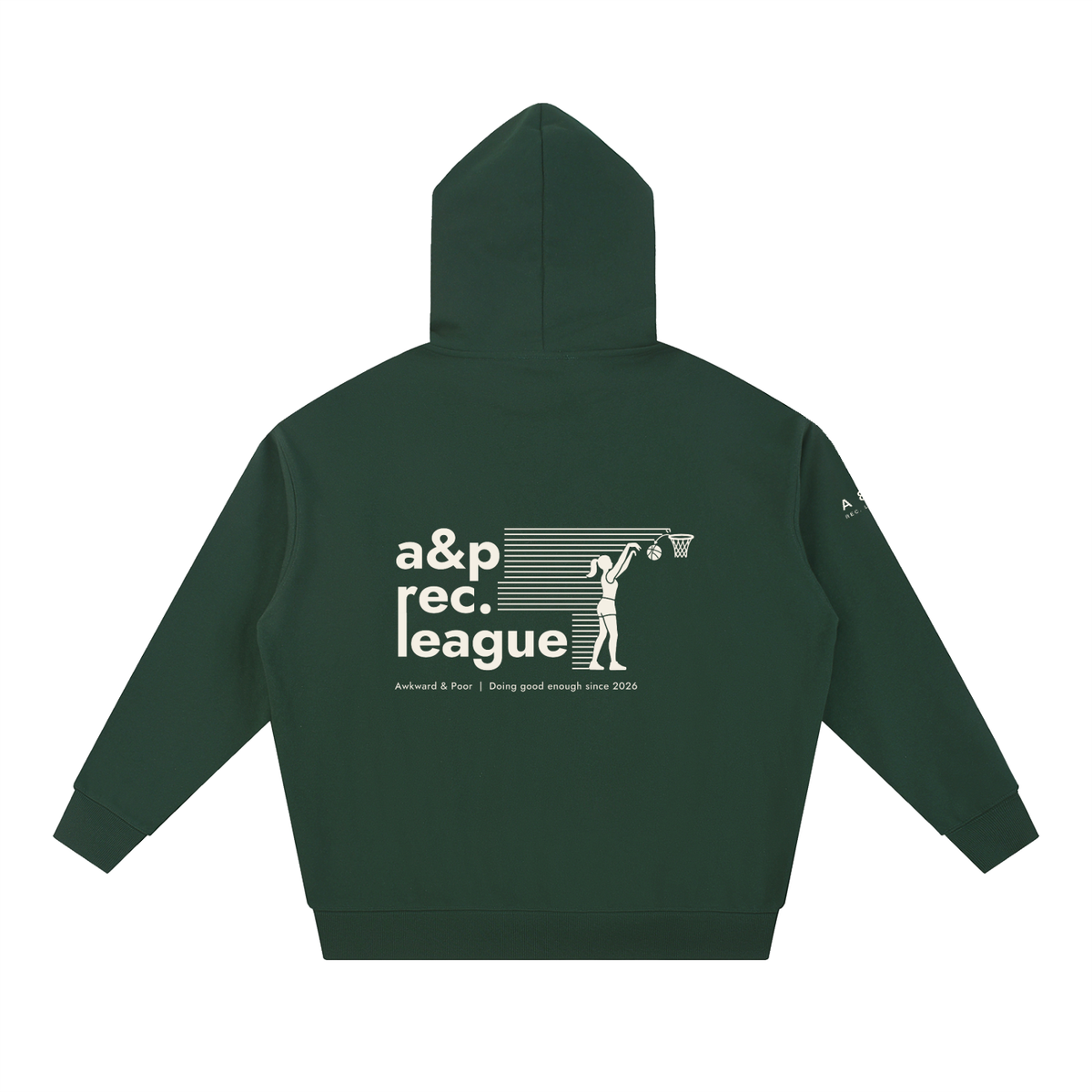 A&P Rec. League Hoodie, Blackish Green